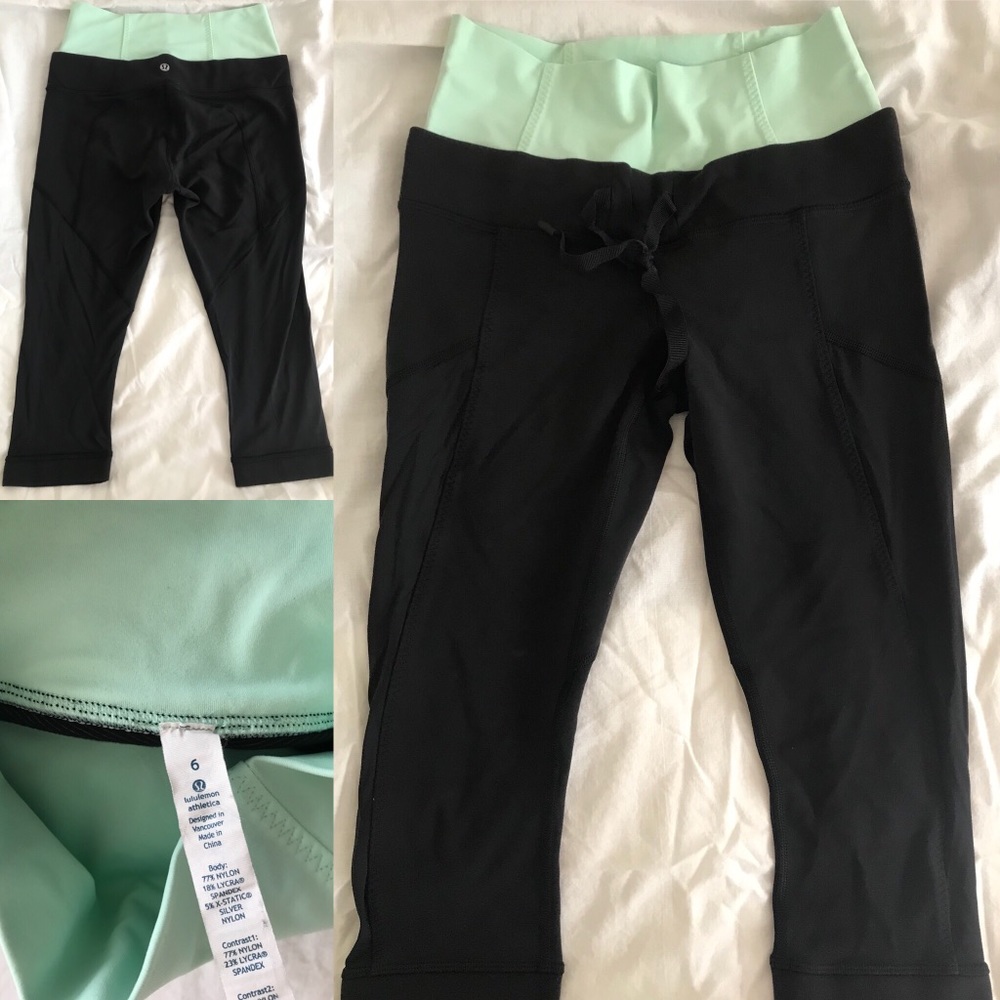 Lululemon Active Capri Leggings Mesh Panels Size 6